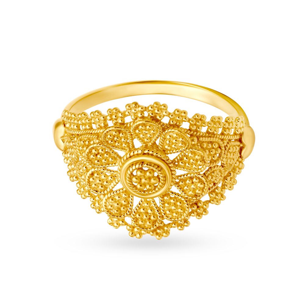 

Majestic 22 Karat Yellow Gold Floral Statement Ring