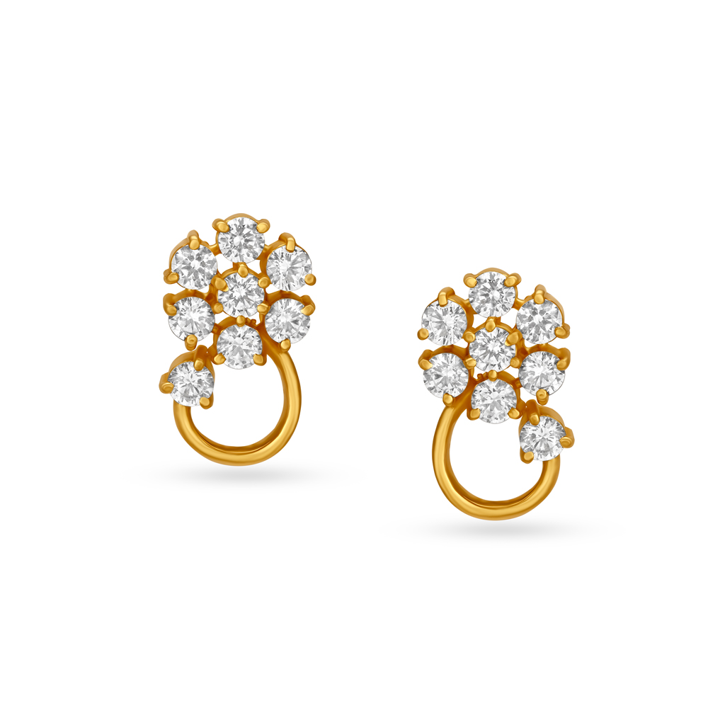 Pavé Fancy On The Ear Stud Earring – Adina Eden