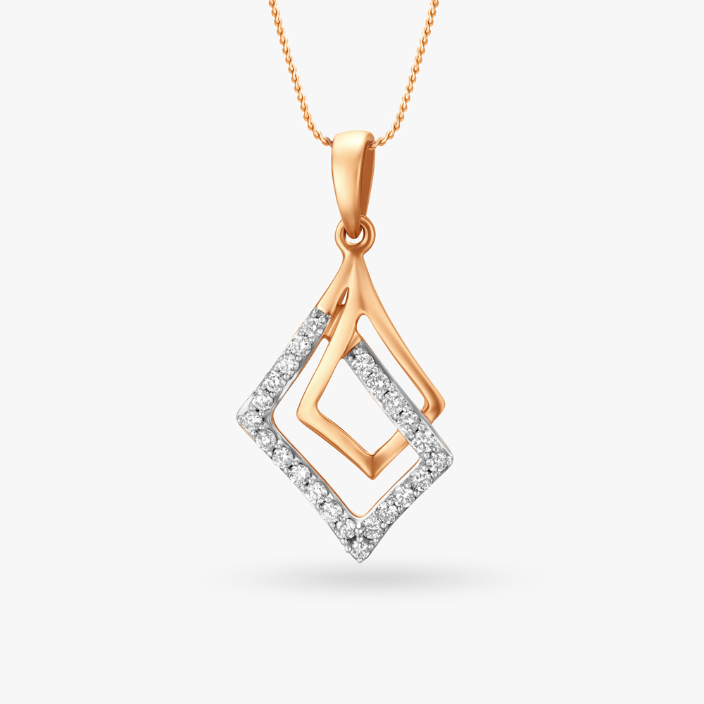 Artsy Geometric Diamond Pendant