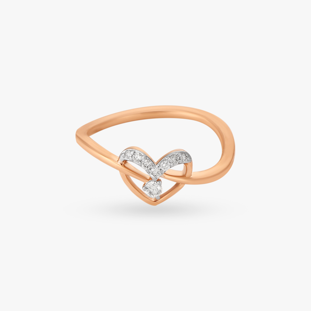 

Sparkling Heart Diamond Finger Ring