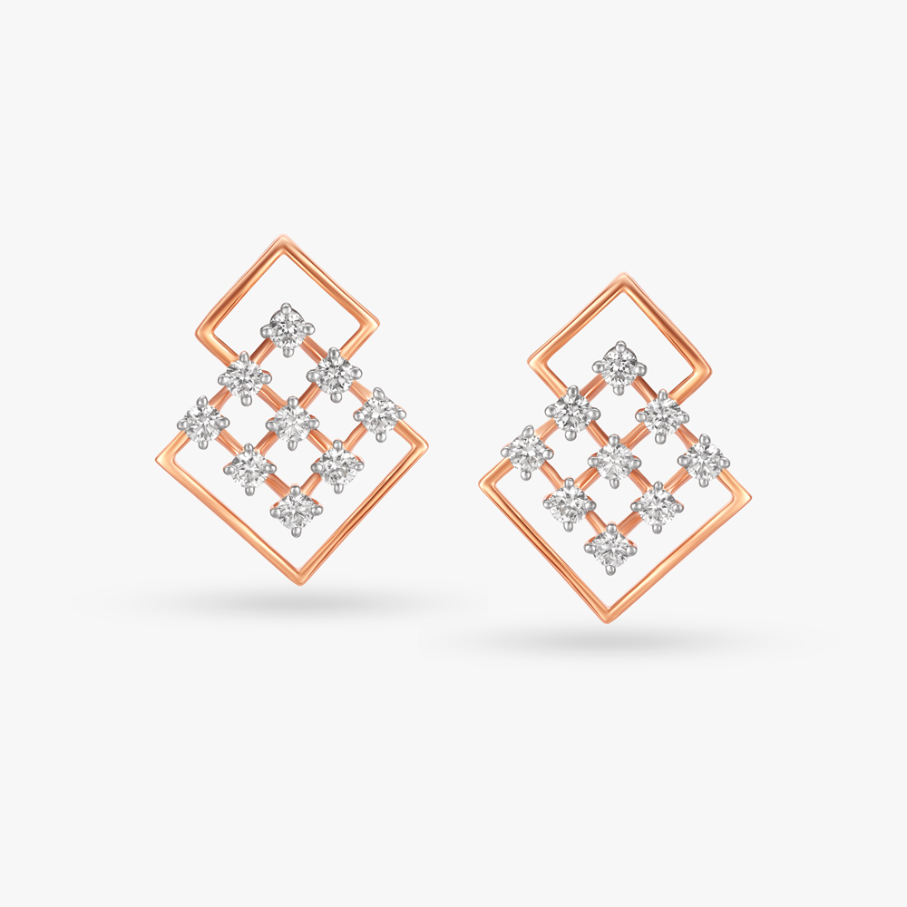 

Sophisticated Dazzling Diamond Stud Earrings