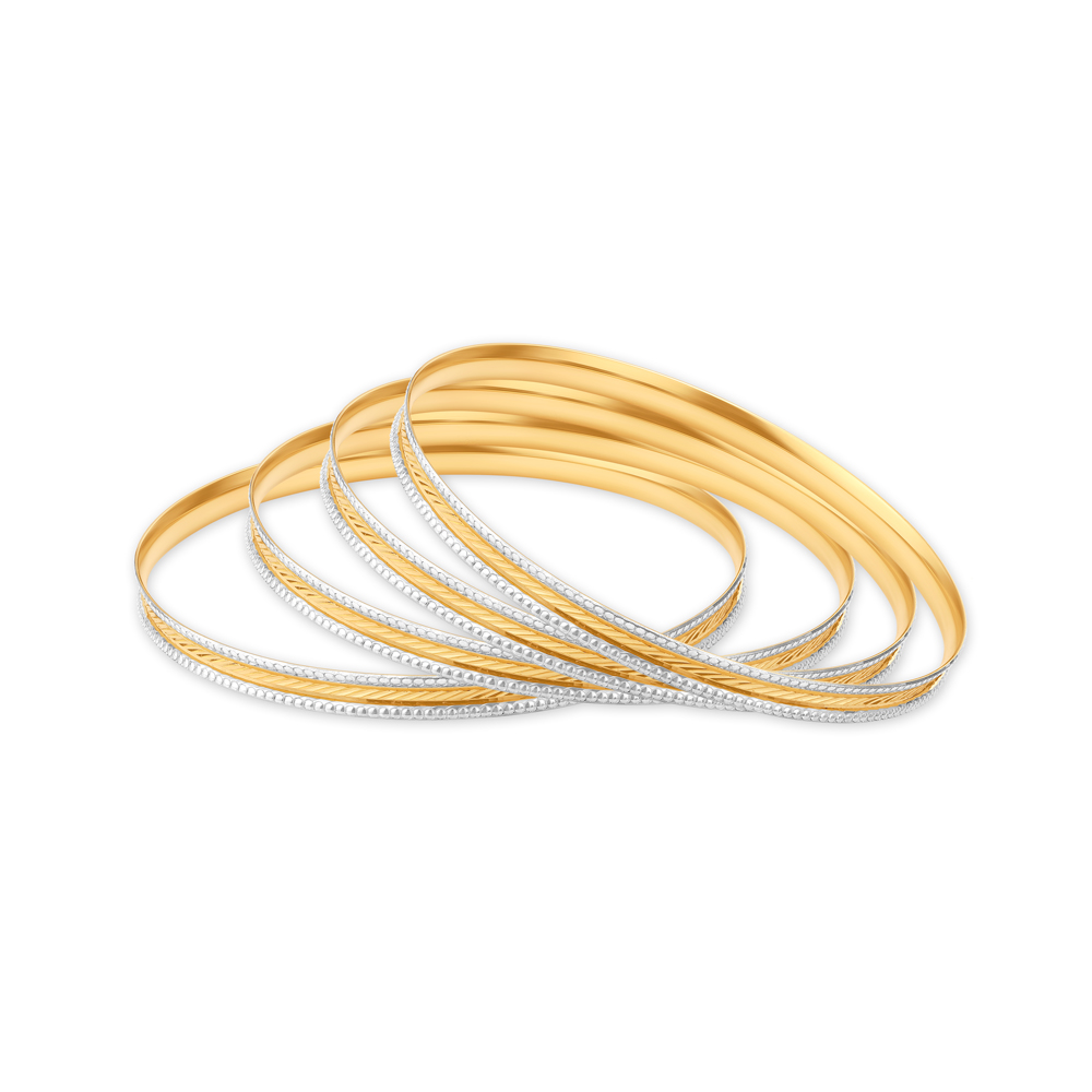 Sleek Dual Toned Gold Bangle