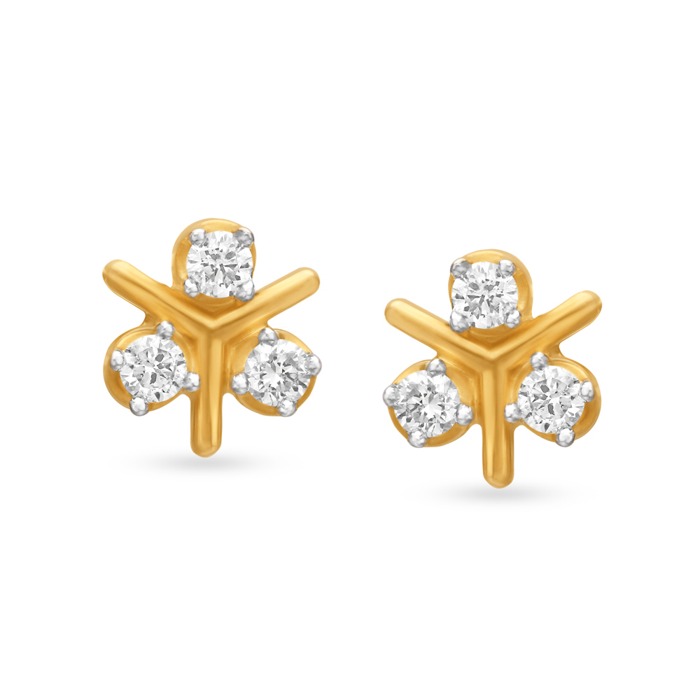 Flawless Floral Diamond Stud Earrings