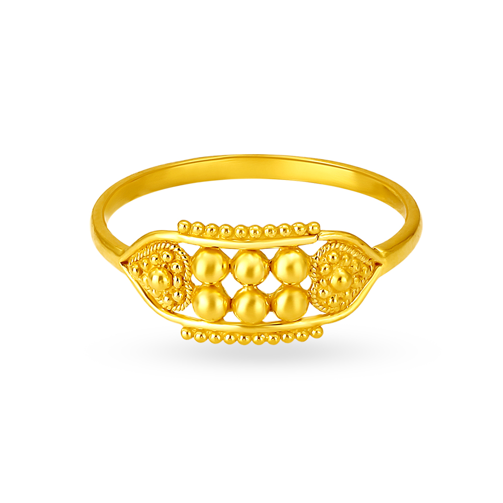 Mesmerising Jali Work Gold Finger Ring