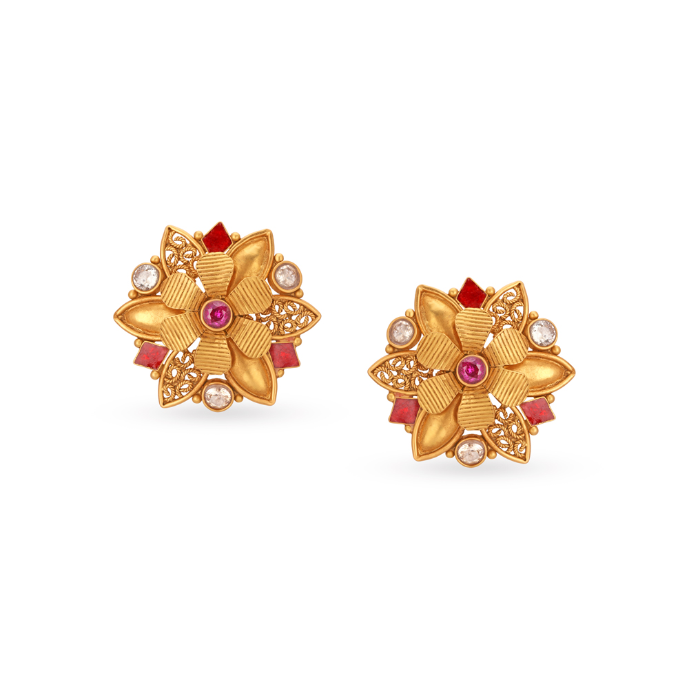 Elegant Floral Stud Earrings