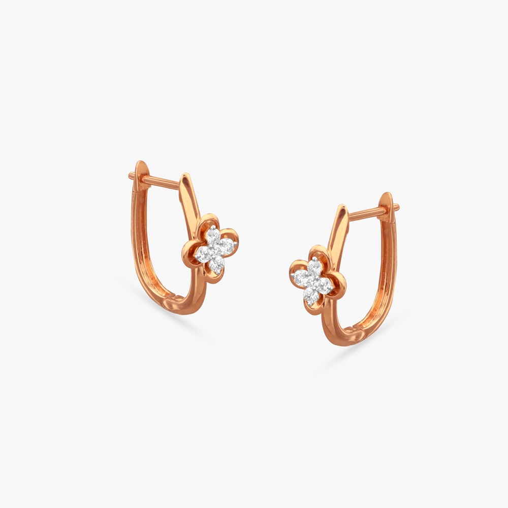 

Petite Clover Diamond Hoop Earrings