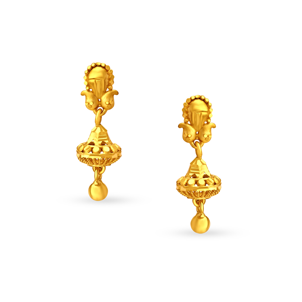 

Dainty Graceful Gold Jhumkas