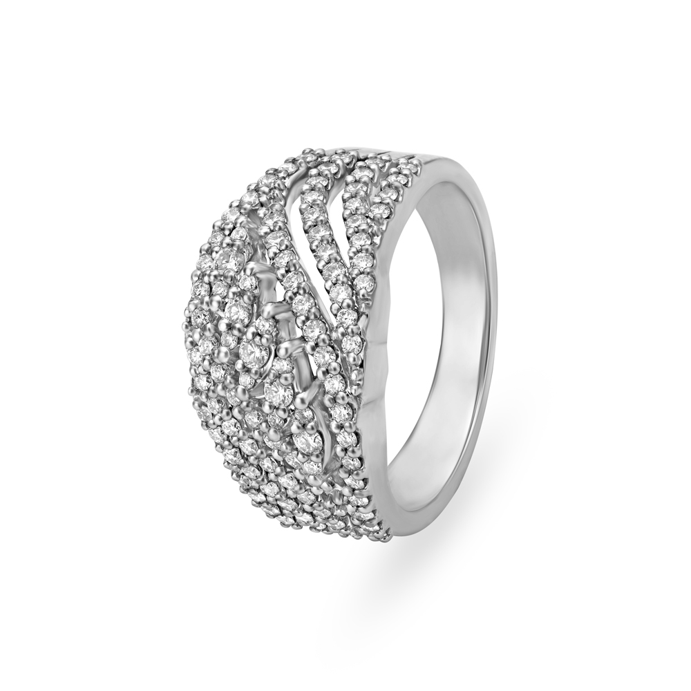 Lush White Gold and Diamond Finger Ring