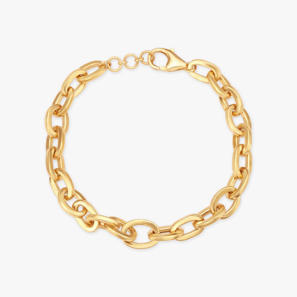 

Oval Link Gold Bracelet for Men