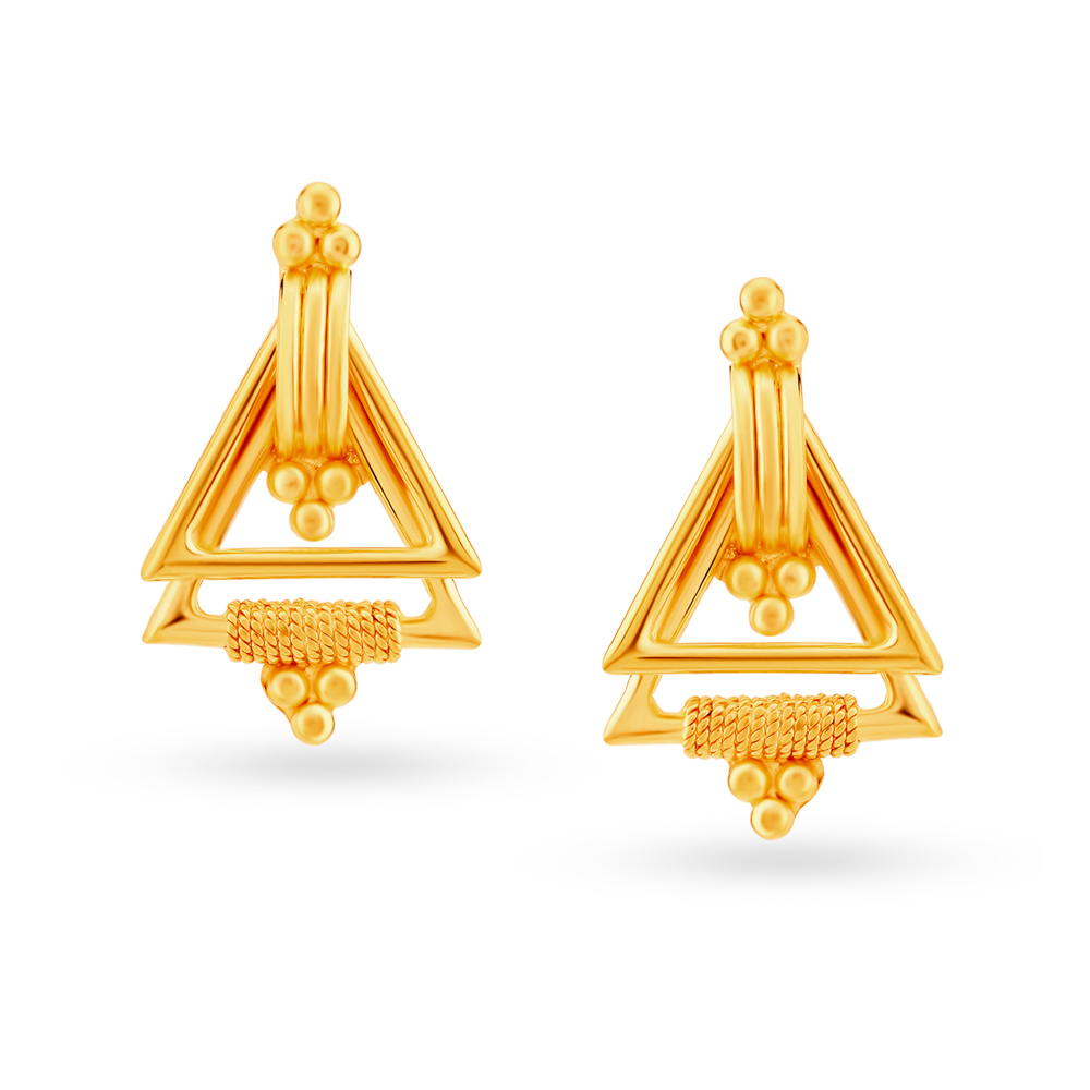 P.C. Chandra Jewellers 18k Gold Triangle Shape Drop Earrings