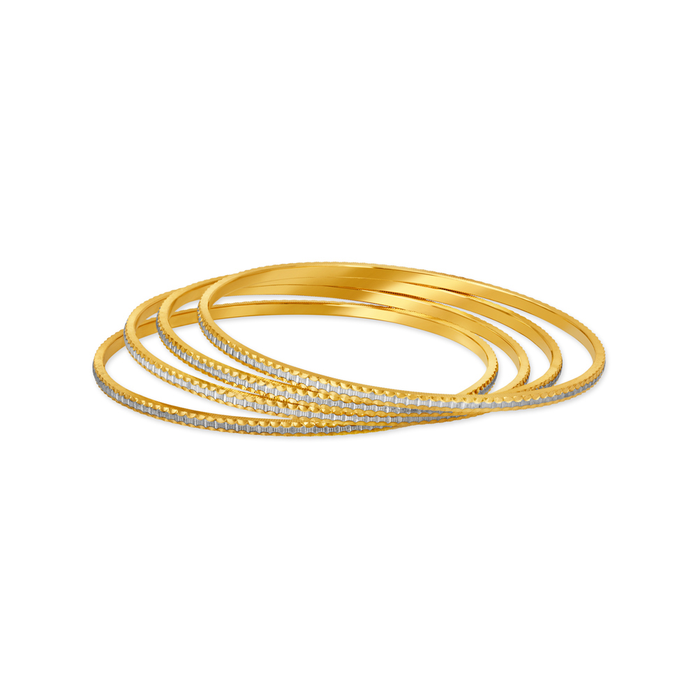 

Modish Yellow Gold Square Bangles