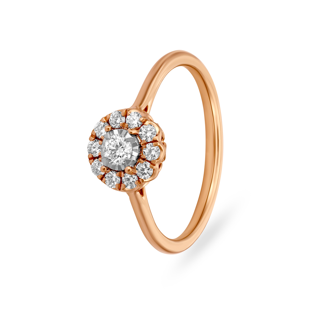 Timeless Floral Diamond Ring in White and Rose Gold