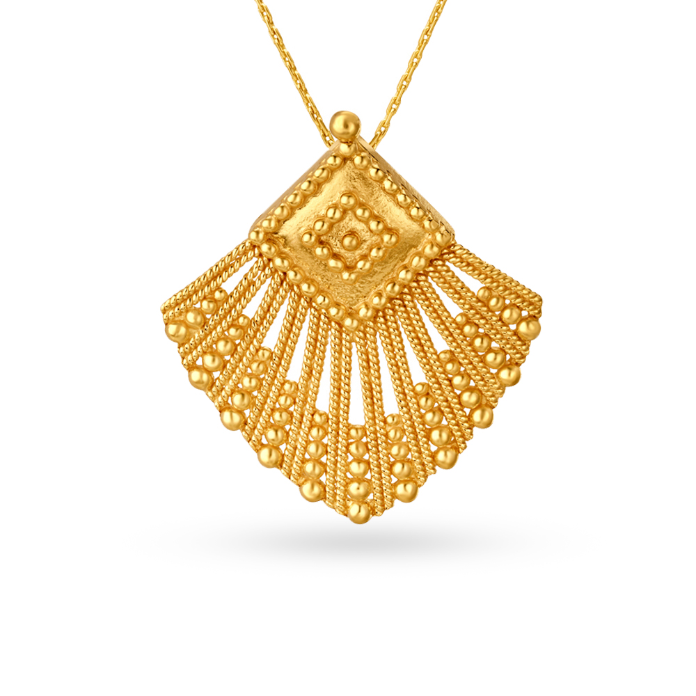 

Radiant Gold Pendant and Earrings Set