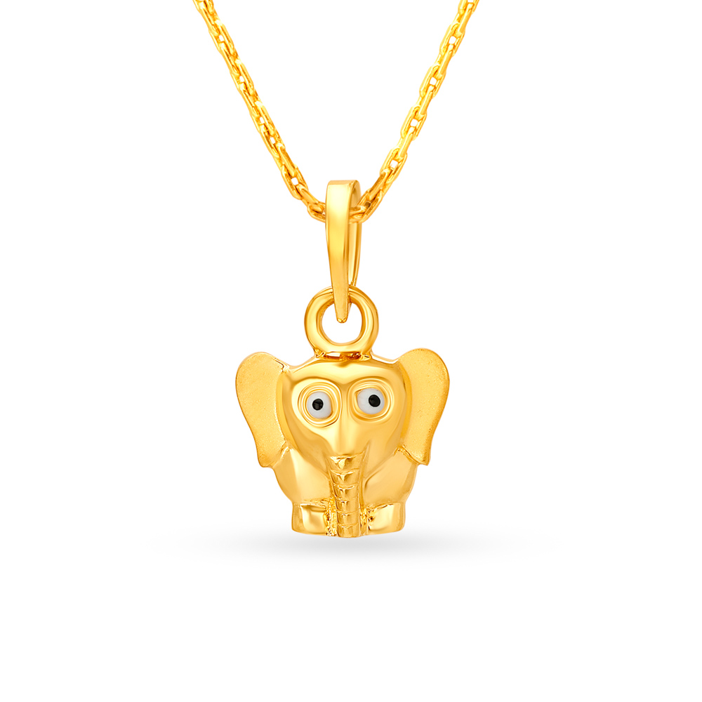 Gold elephant store pendant necklace