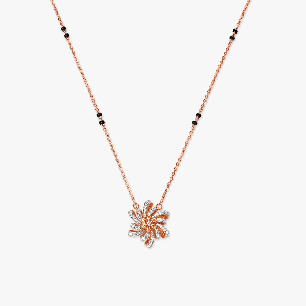 

Floral Swirl Diamond Mangalsutra