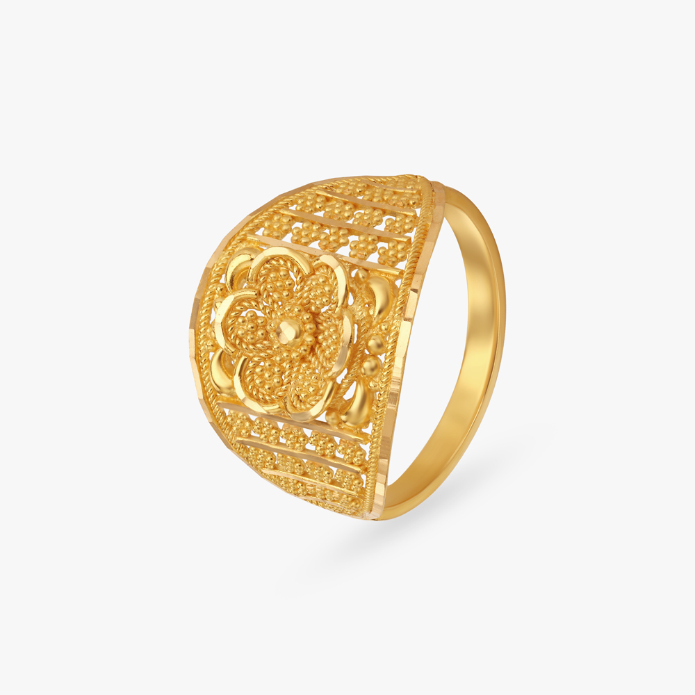 

Floral Gold Finger Ring