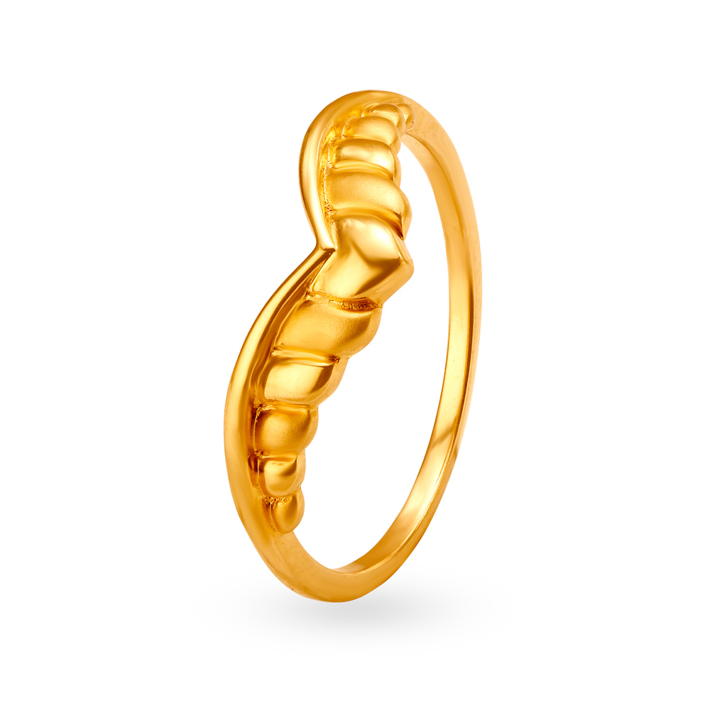 Avant-Garde 22 Karat Yellow Gold Swirl Finger Ring