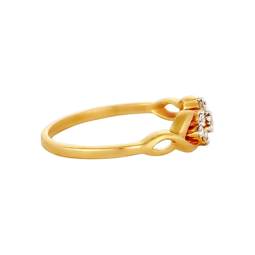 

Celestial 18 Karat Yellow Gold And Diamond Floral Intertwine Ring