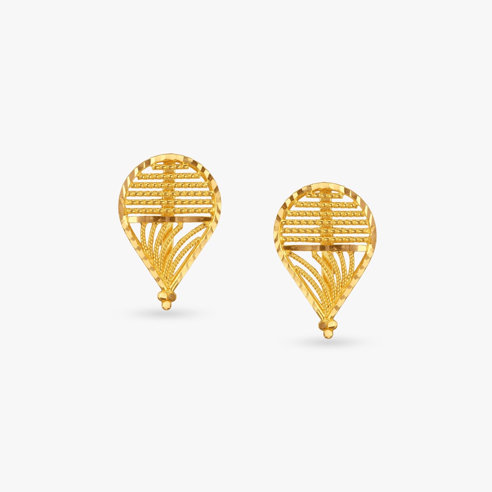 

Dazzling Droplet Gold Stud Earrings