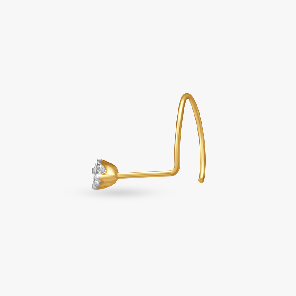 

Vibrant Gold and Diamond Nose Pin