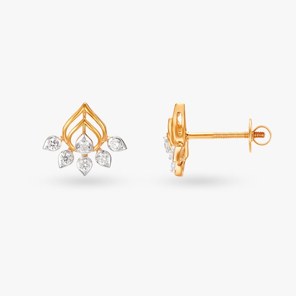 

Lotus Bliss Diamond Stud Earrings