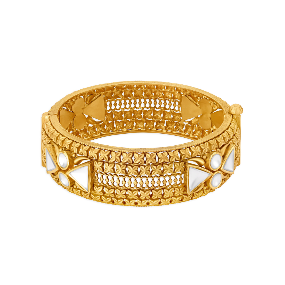 Royal Floral Gold Bangle for the Contemporary Bride