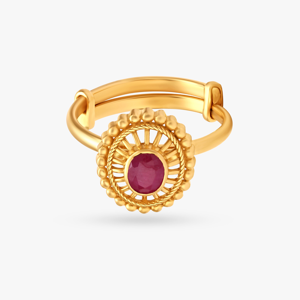 

Traditional Floral Ruby Ring