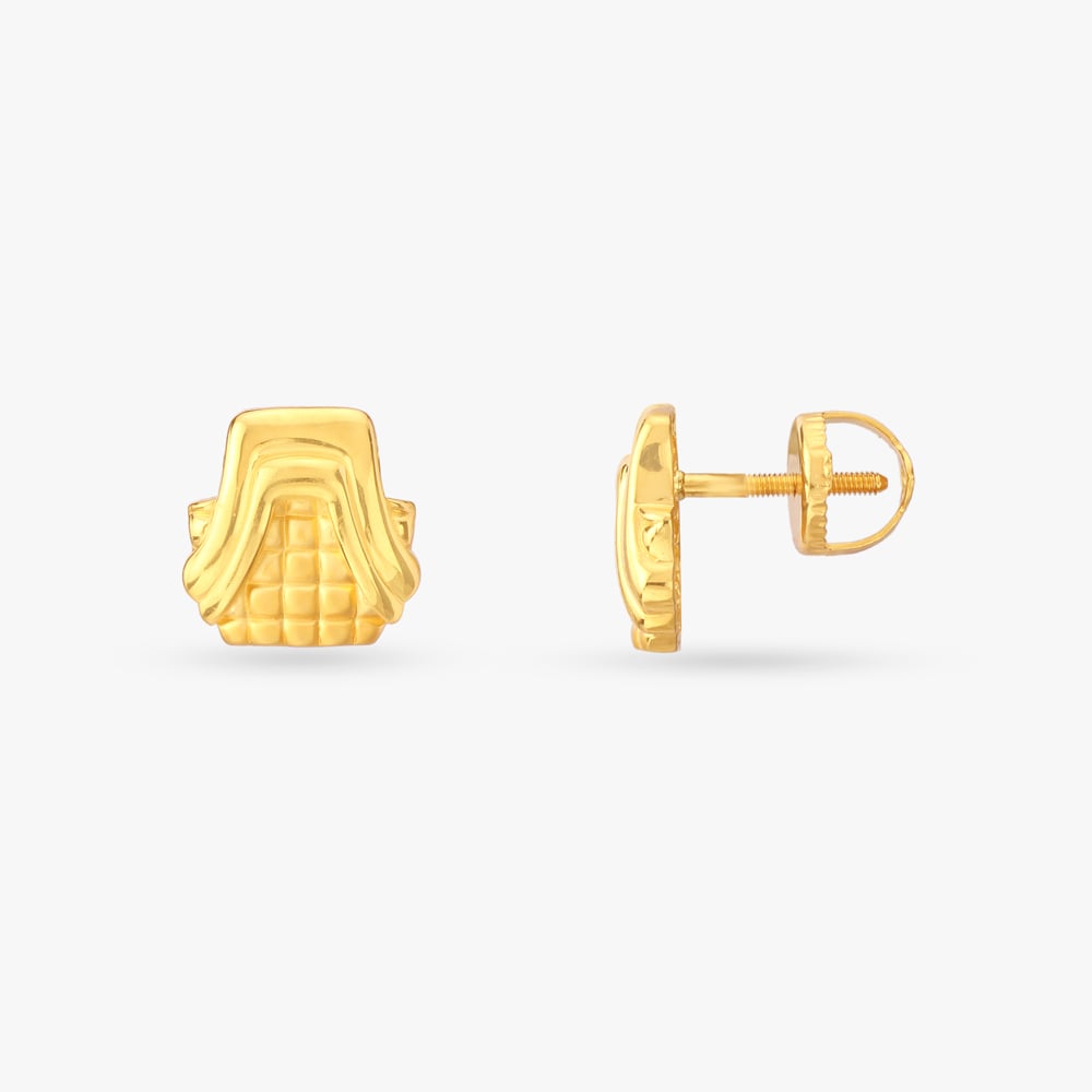 Exotic Gold Stud Earrings