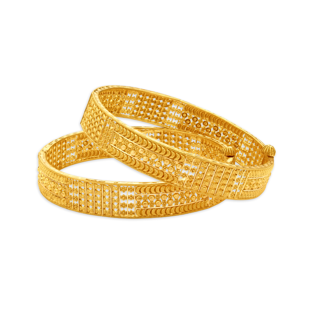 

Timeless 22 Karat Yellow Gold Beaded Bangle