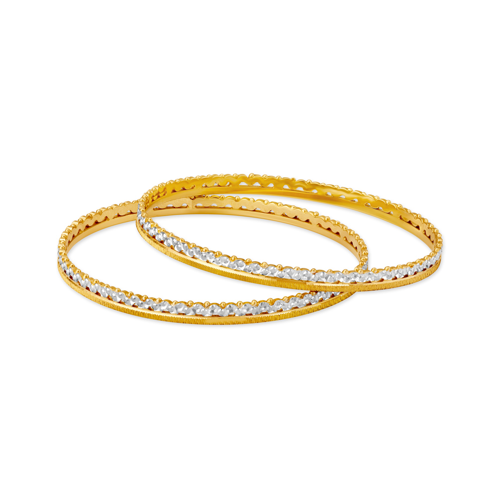 Regal Yellow Gold Coronet Bangles