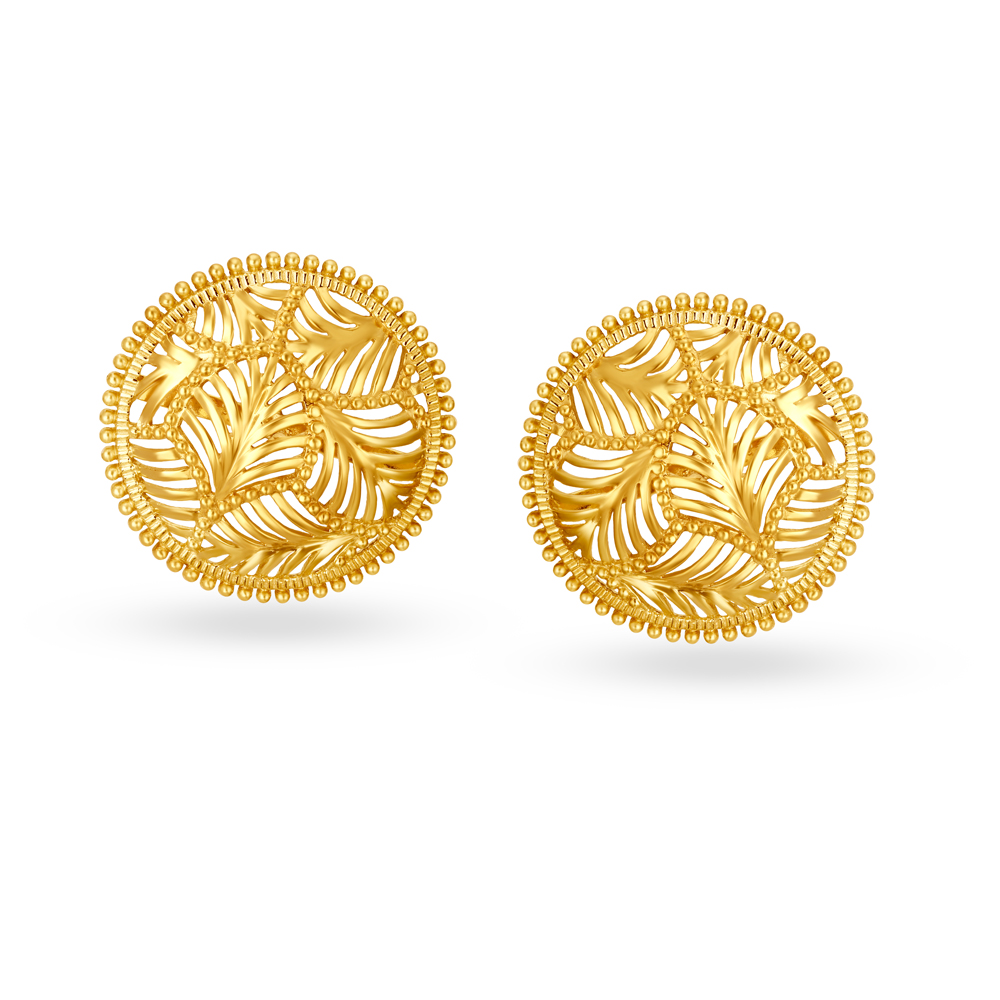 Jali Work Pattern Stud Earrings