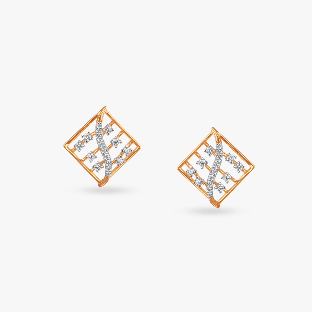 

Geometric Grace Diamond Stud Earrings