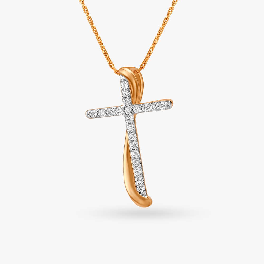 Tanishq shop cross pendant