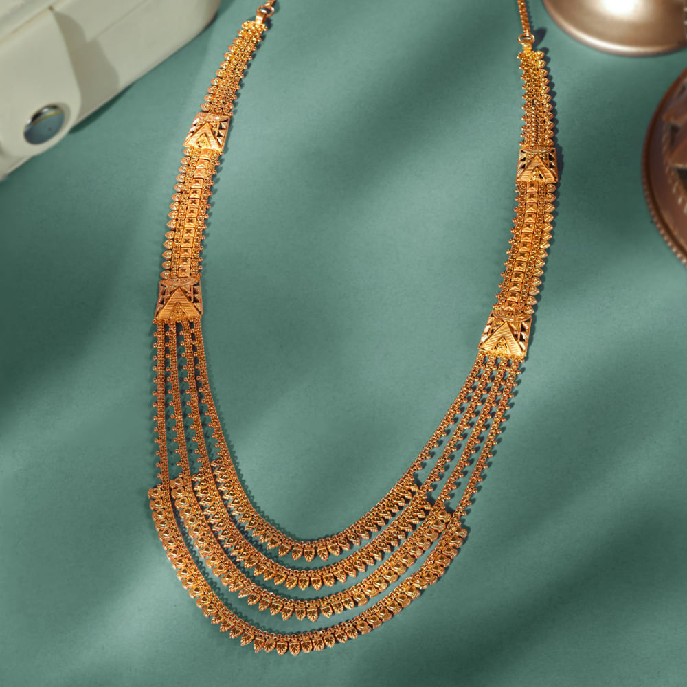 

Gleaming Yellow Gold Four Strand Haaram