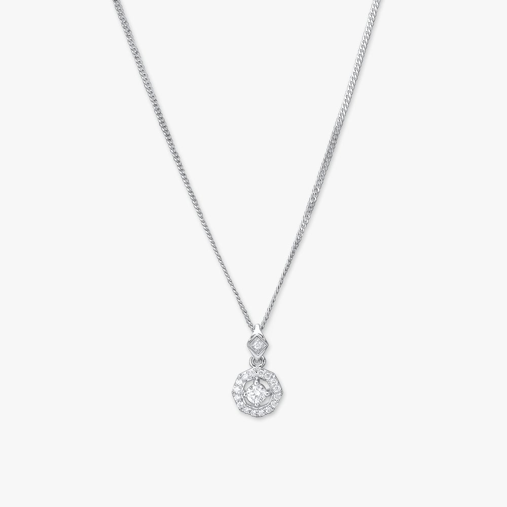 

Hexagonal Glamour Diamond Pendant with Chain