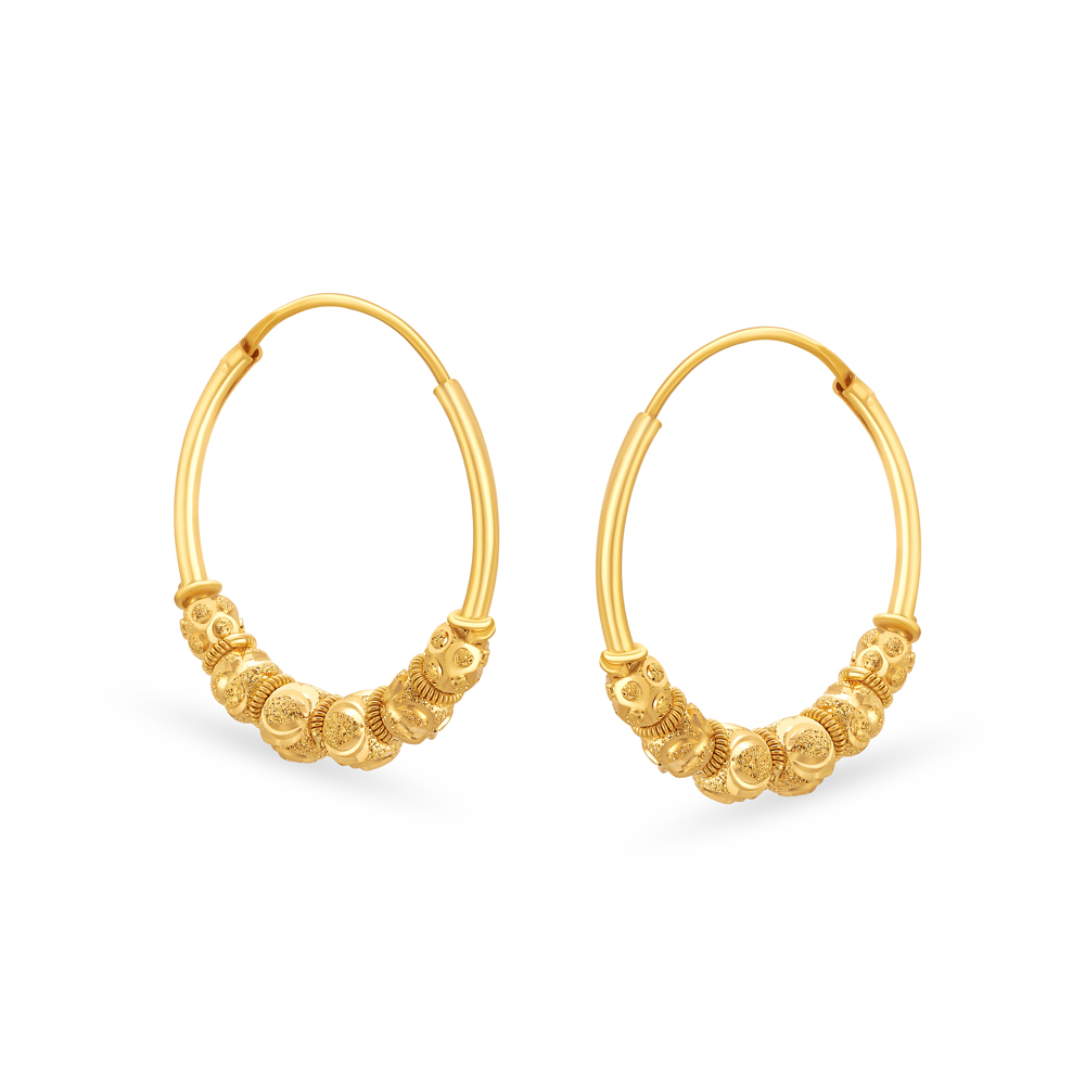 Traditional Angelic Gold Hoop Earrings