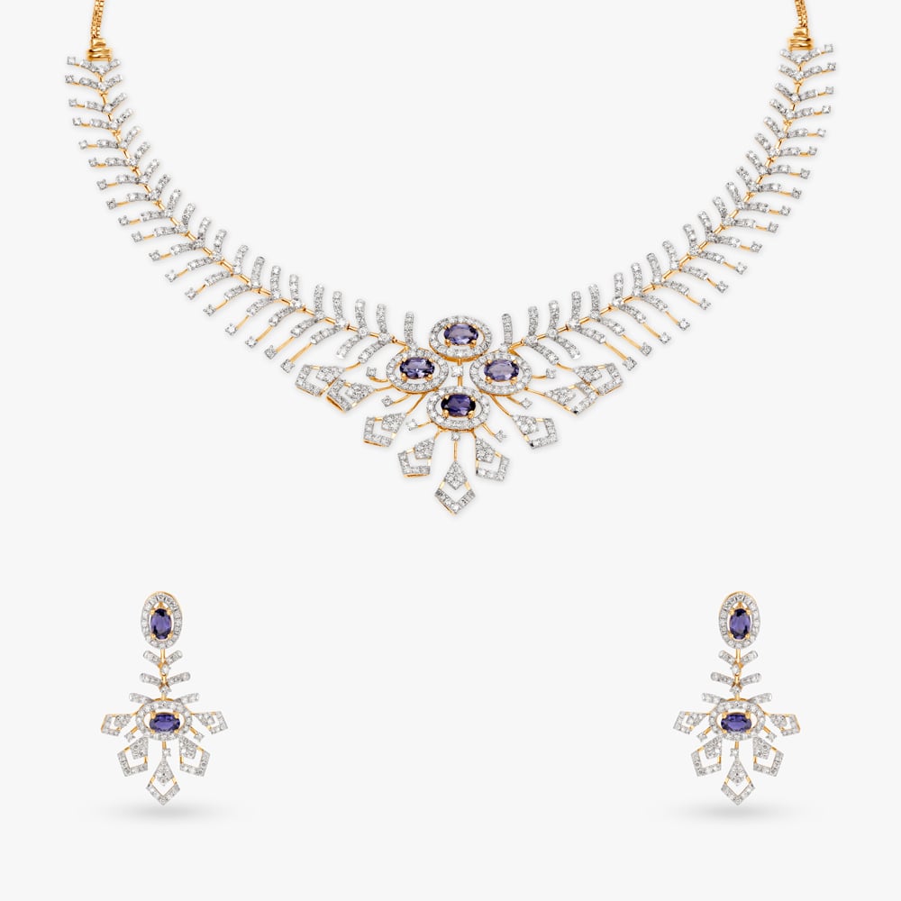 

Ornate Opulence Natural diamond Necklace Set