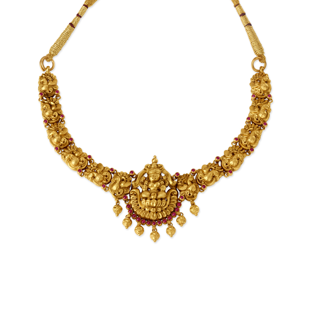 

Regal Nakashi Lakshmi Gold Necklace