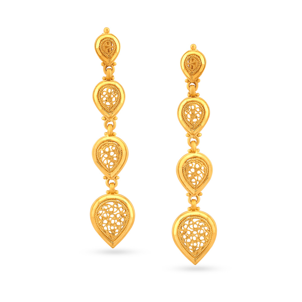 Stately Floral Drop Earrings