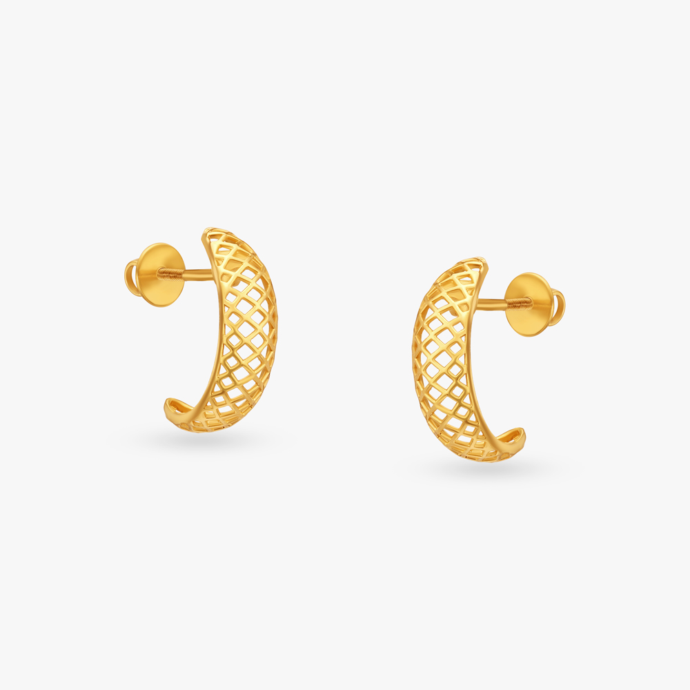 Simple & delicate fish hook earrings in 22ct Gold GER 106