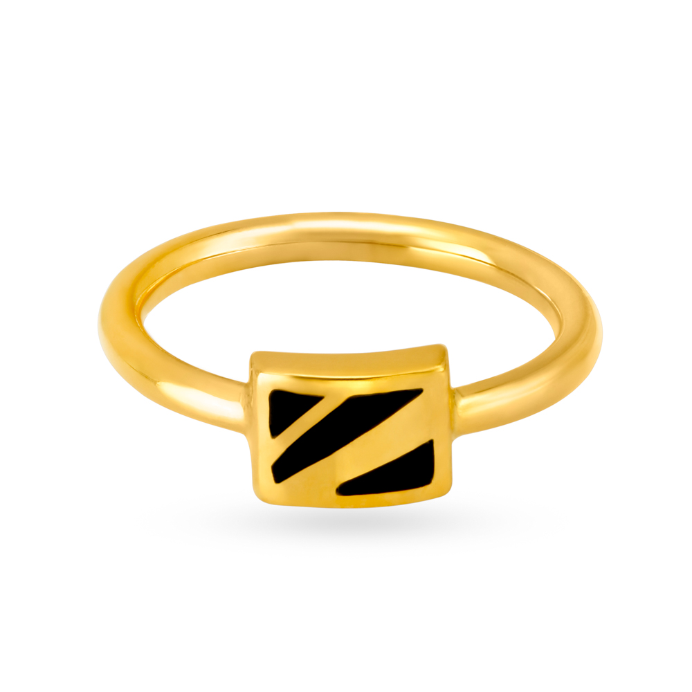 

Abstract 22 Karat Yellow Gold Square Finger Ring