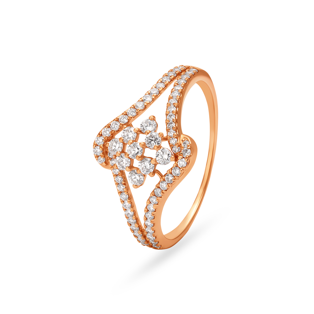 Floral Lattice Rose Gold Finger Ring