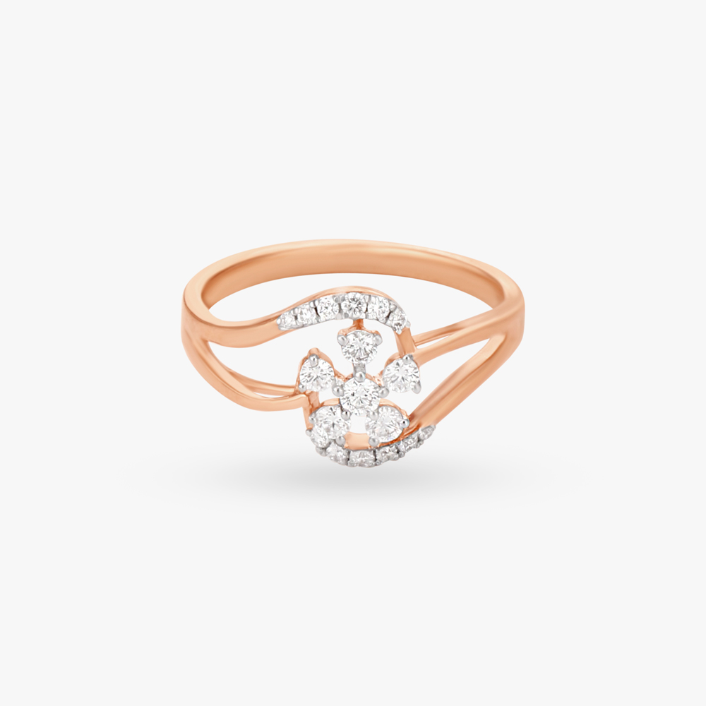 

Whimsical Floral Diamond Finger Ring