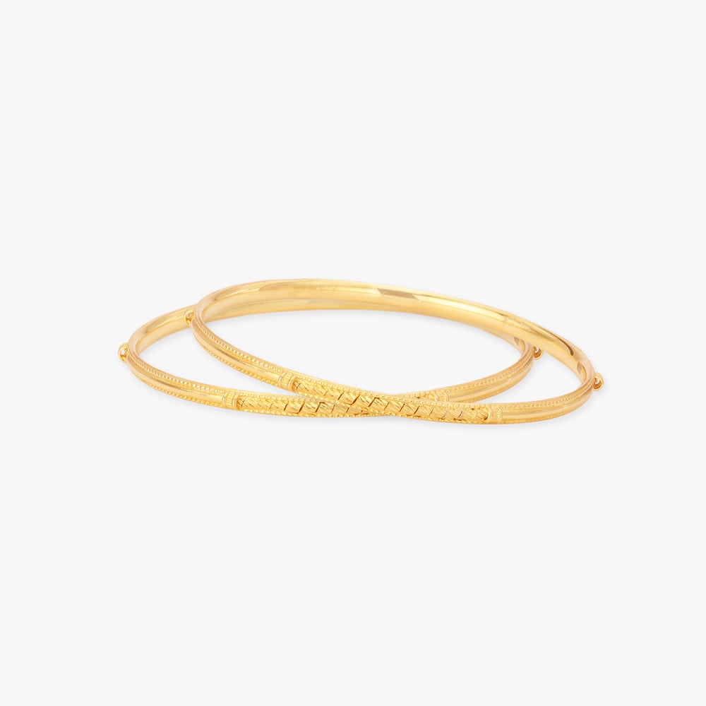 

Textured Gold Bangles