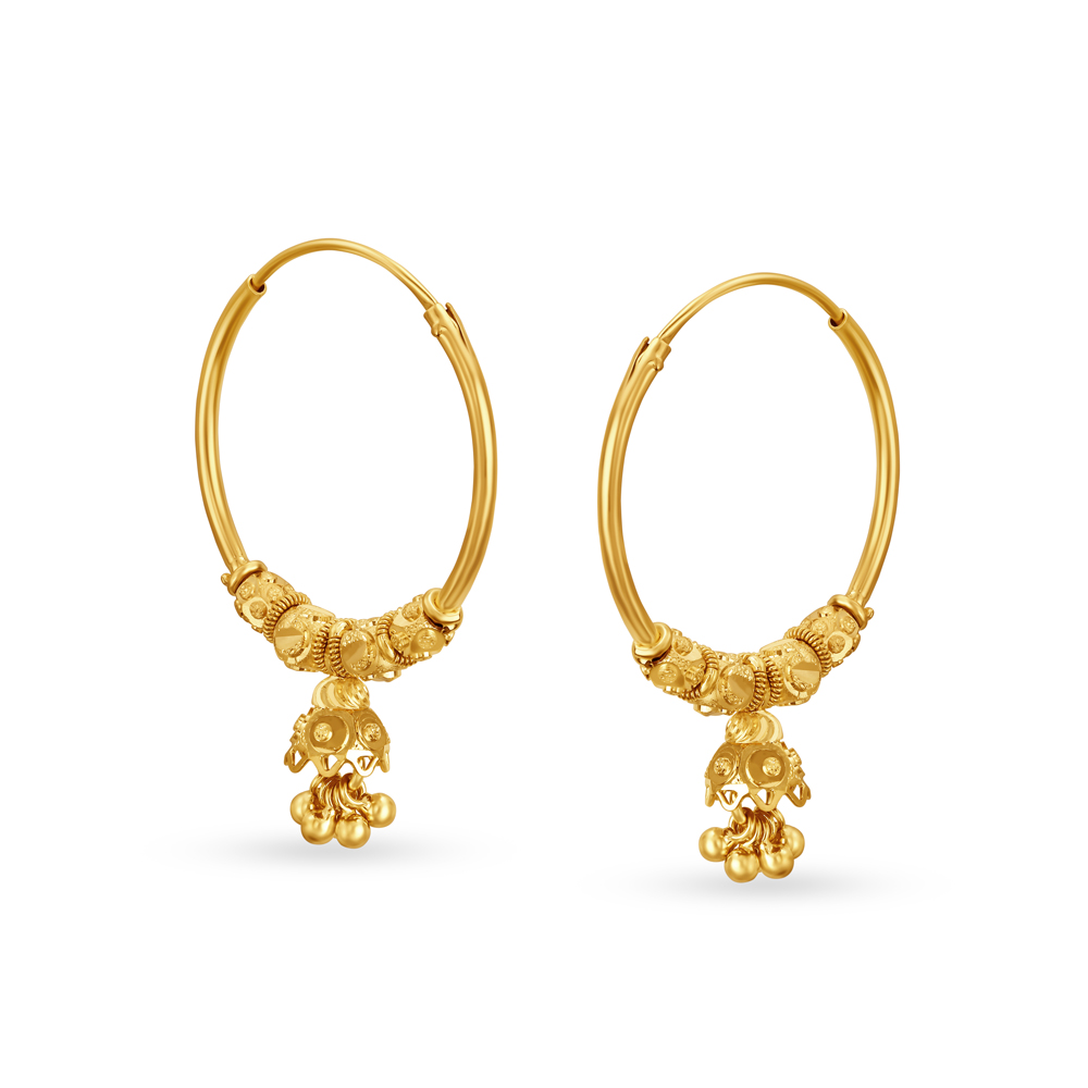 Strikingly Traditional Gold Hoop Earrings