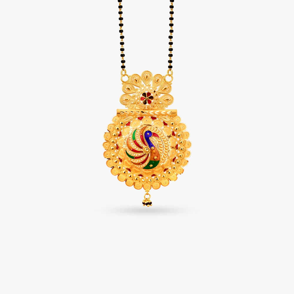 

Peacock Glory Gold Pendant