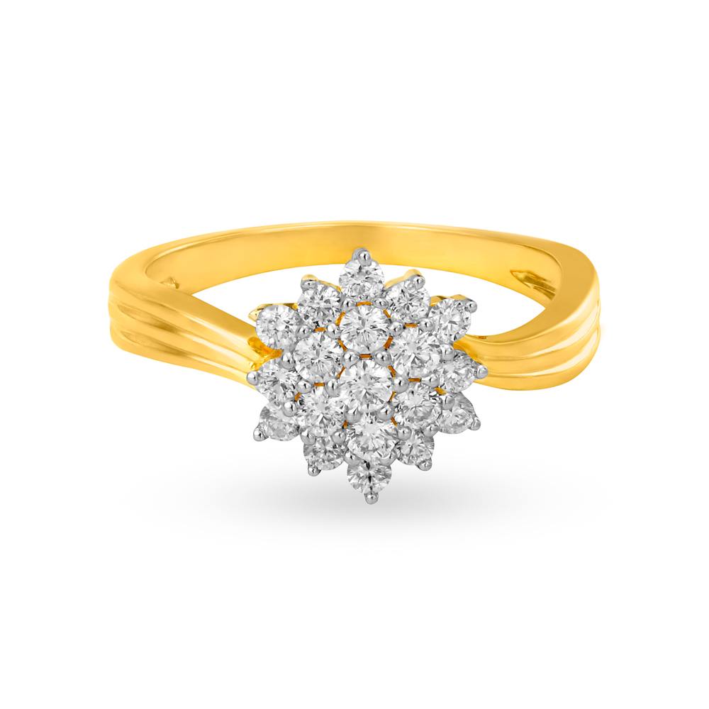 

Beautiful 18 Karat Gold And Floral Diamond Ring