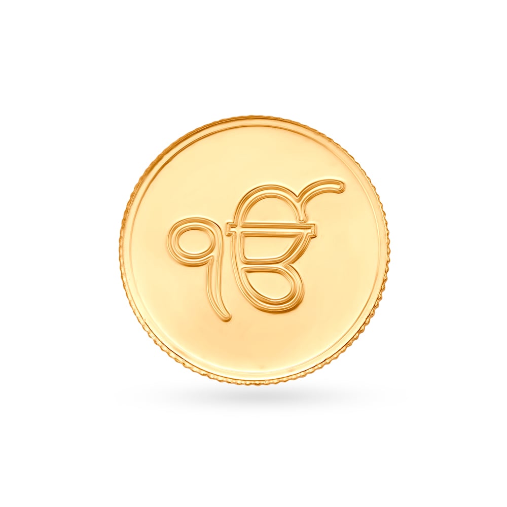 

8 gram 22 Karat Gold Coin with Ek Onkar Satnam design