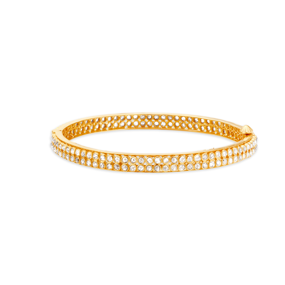 

Fancy Double Line Gold Bangle