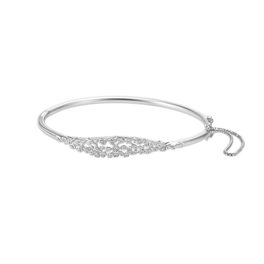 Platinum plated heart charm bracelet 